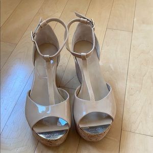 Jimmy Choo nude wedges
